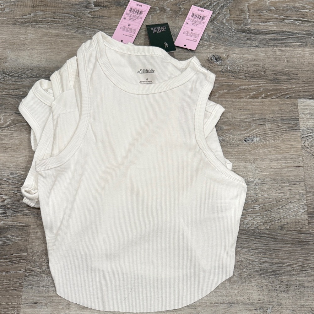 NWT Wild Fable Classic White Tank Tops sz l 
lot of 10